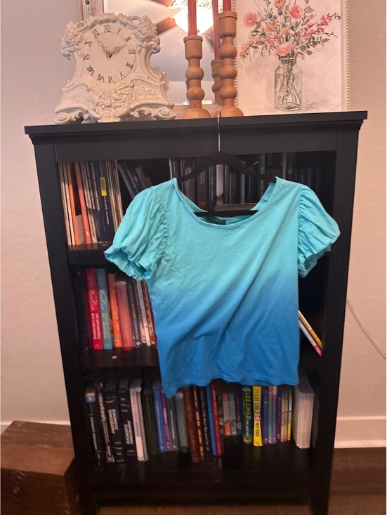 Lauren Ralph Lauren Tops - Lauren Ralph Lauren Women's Medium Blue Ombre Puff Sleeve Cotton Top
